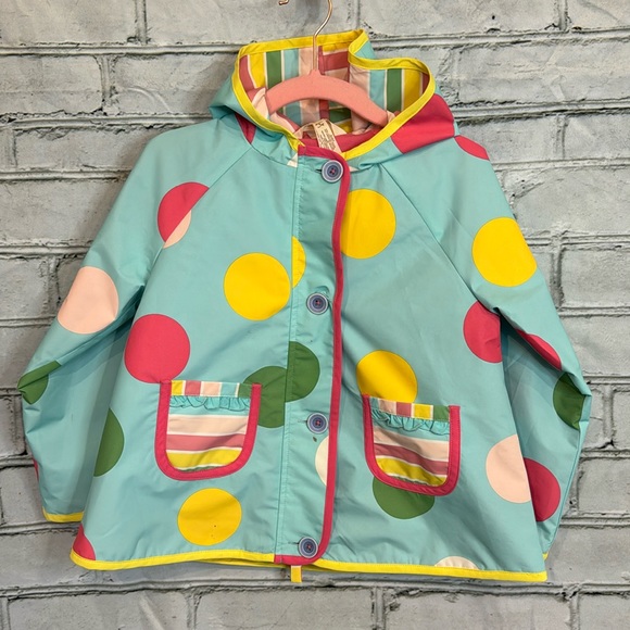 Matilda Jane Polka Dot Vinyl and Cotton Hooded Raincoat Size 6 (#2of2) - Picture 1 of 7